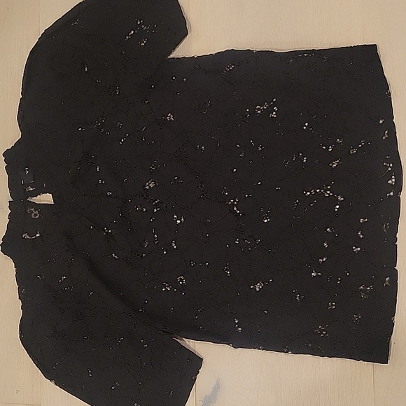 Vici Tops - Vici Black Lace Puff Sleeve Blouse